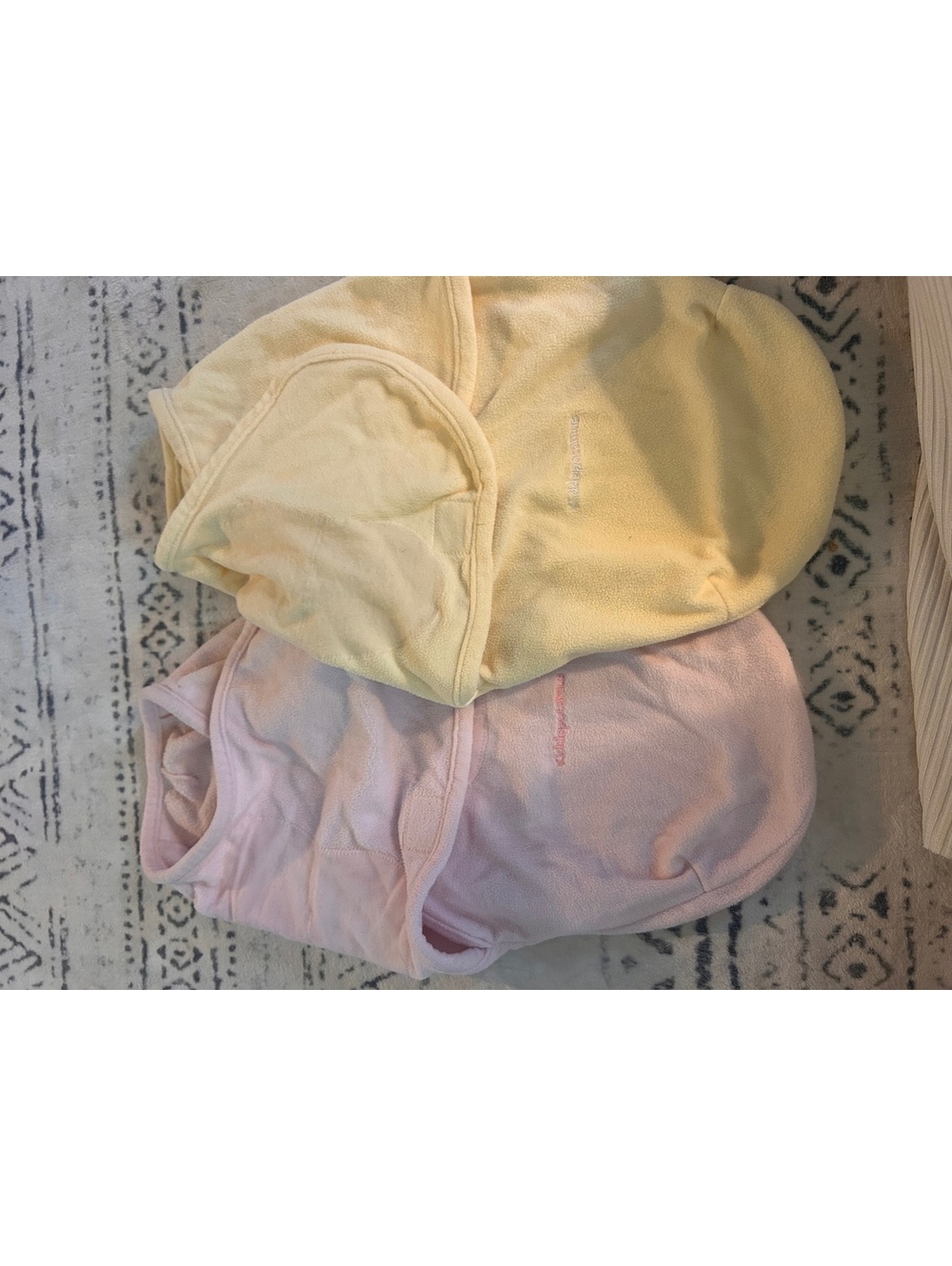 Swaddle Blankets 2-Pack Yellow and Pink Soft Fleece